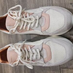Women's Pink and White Sneakers